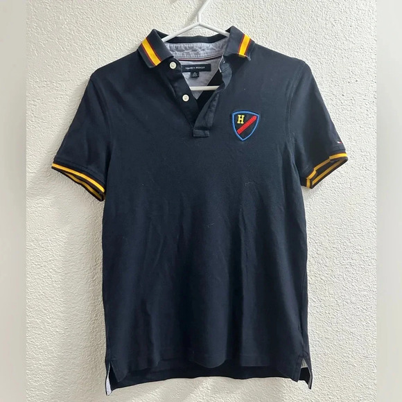 2/40$ VINTAGE Tommy Hilfiger Shirt Mens xs Blue Classic Fit Y2K Polo short sl - Picture 1 of 5